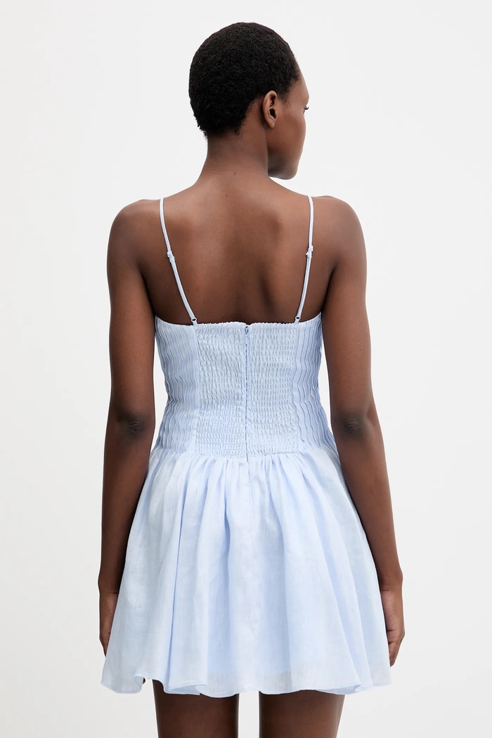 Îmbrăcăminte Bardot Rochie din in 59920DB albastru