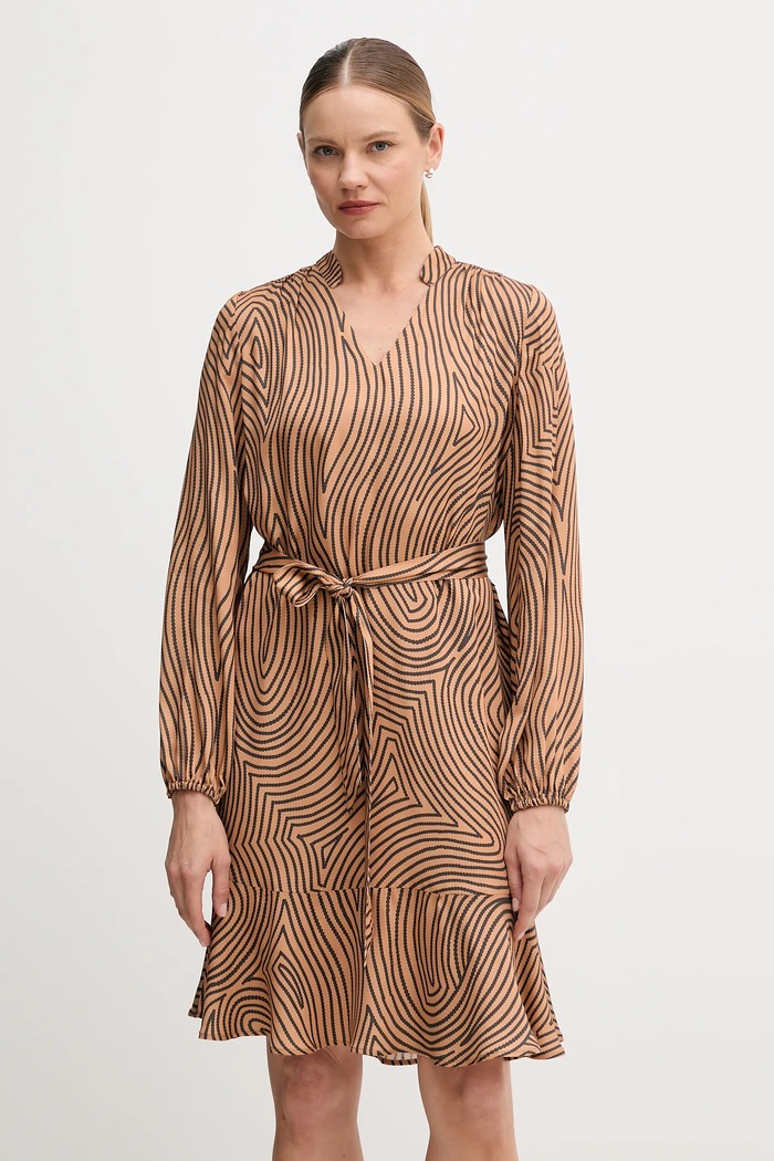 Marc Aurel rochie din viscoză mini maro 6577.1000.24812