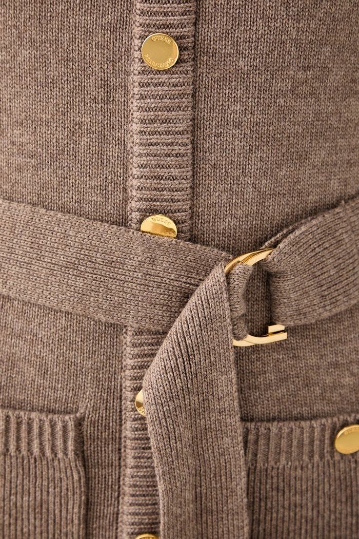 Sukienka z dodatkiem kaszmiru AFRAH Marciano by Guess beżowy 5BGK43.5893Z
