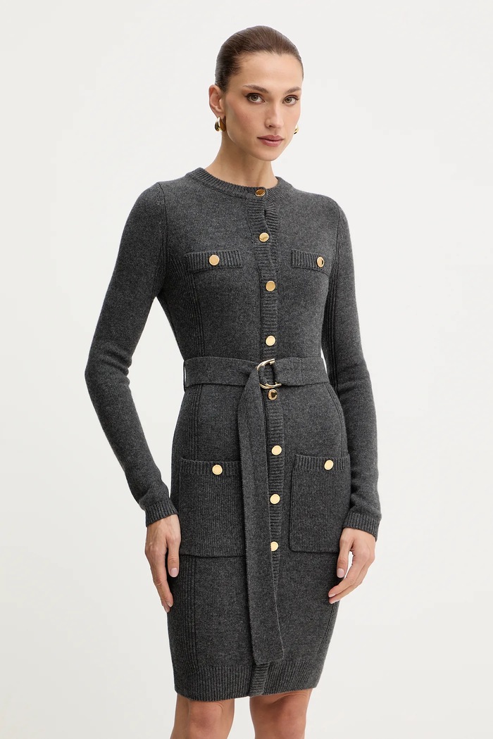 Marciano by Guess sukienka z dodatkiem kaszmiru AFRAH casual szary 5BGK43.5893Z