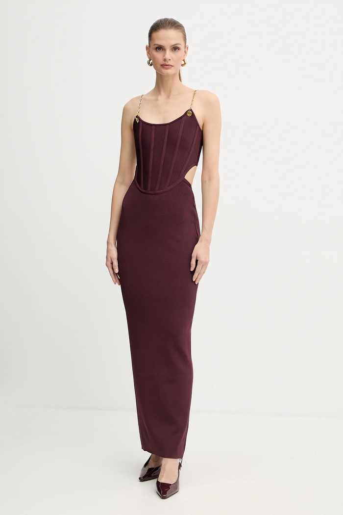 Marciano by Guess sukienka AISHA z elastanem bordowy 5BGK10.5036Z
