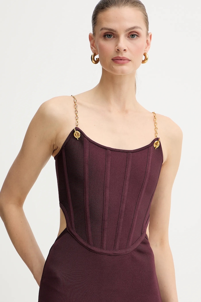 Marciano by Guess sukienka AISHA 5BGK10.5036Z bordowy