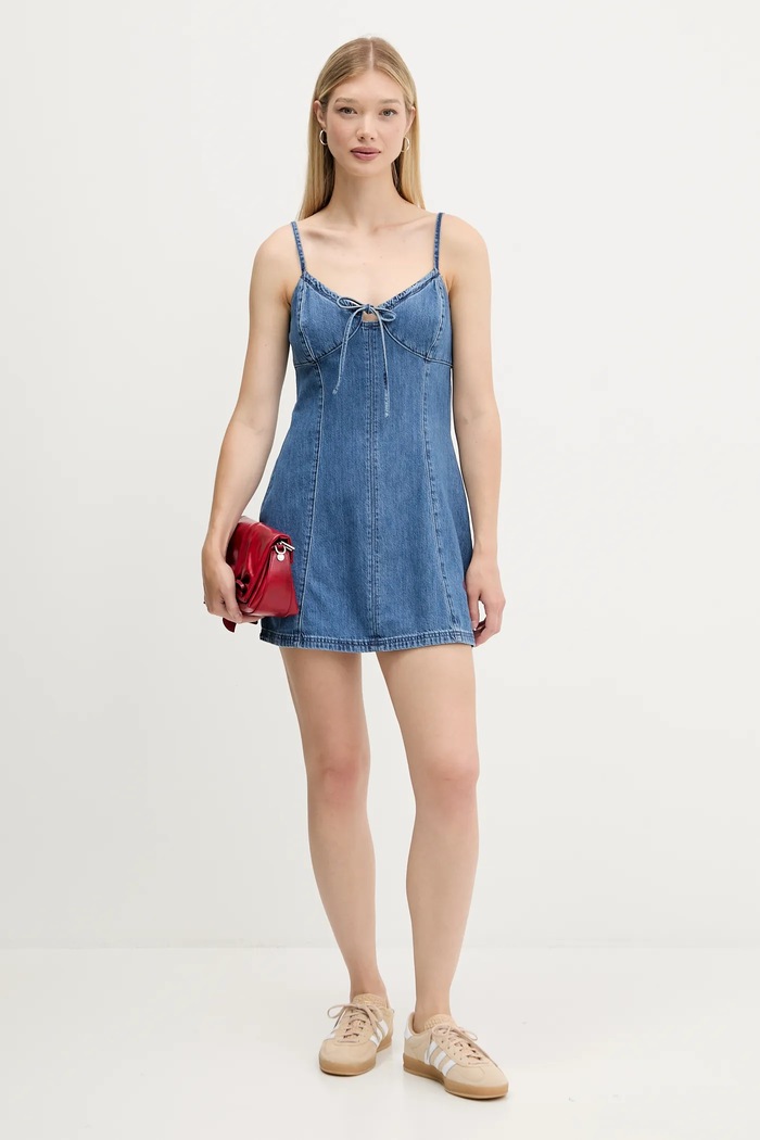Rifľové šaty Hollister Co. KI359.5259.279 modrá AW25