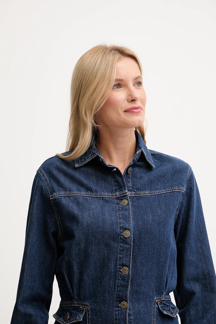 Rifľové šaty Pepe Jeans modrá PL9537685