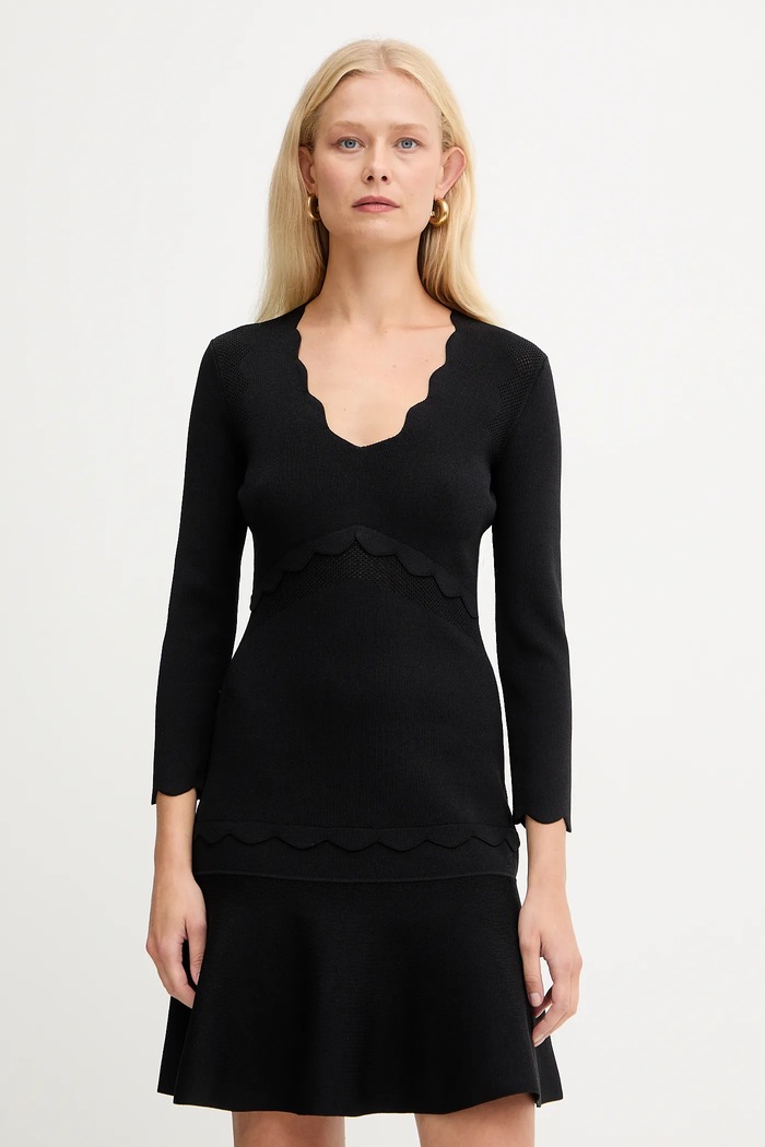 Šaty Twinset s elastanom čierna 252TP3041