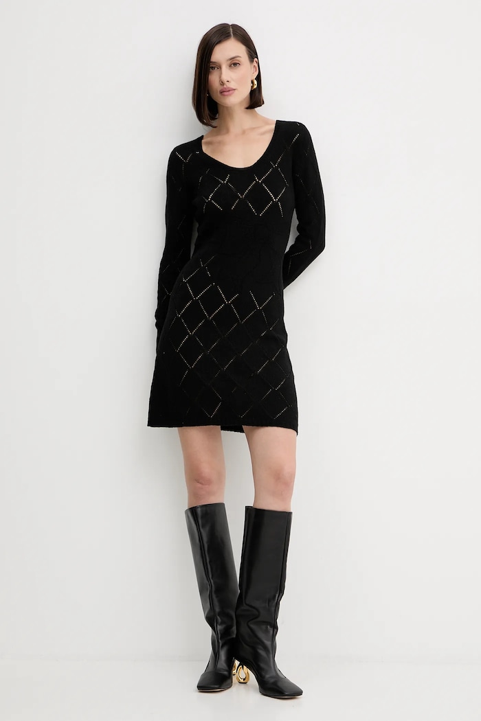 Twinset sukienka z wełną 252TP3471 czarny AW25