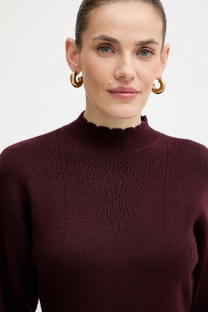 Twinset ruha gyapjúkeverékből burgundia 252TT3216