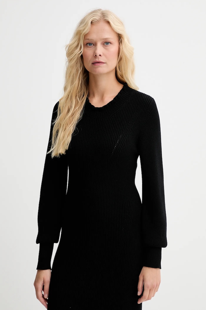 Šaty s prímesou vlny Twinset 252TT3343 čierna AW25