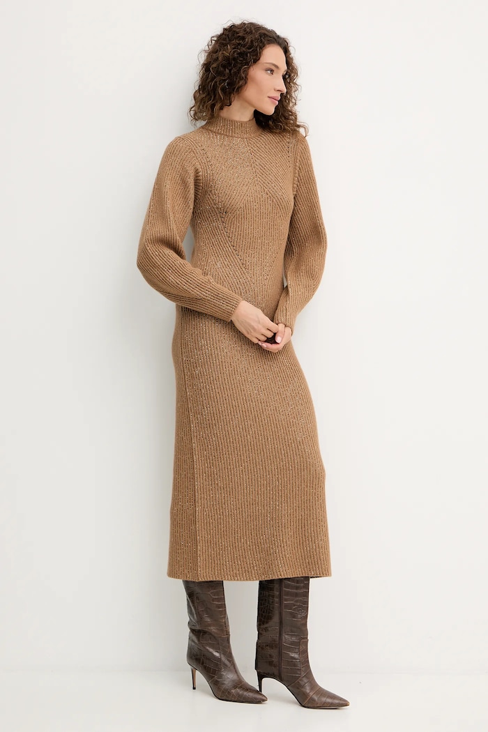 Vlnená sukňa Twinset 252TT3460 hnedá AW25