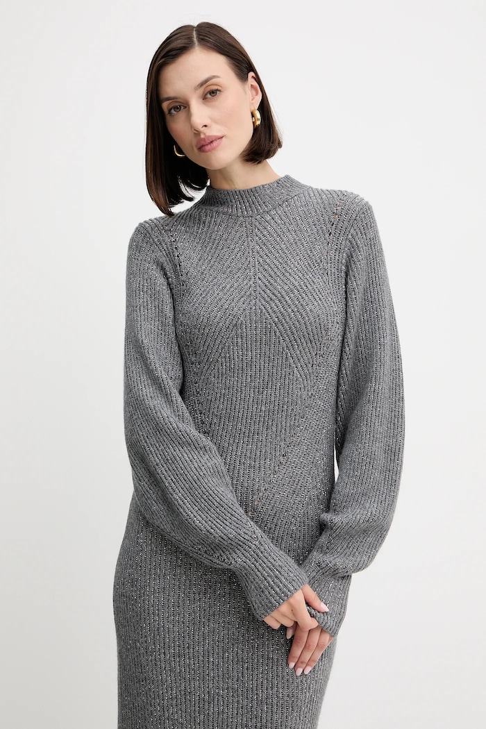 Twinset sukienka z wełną 252TT3460 szary