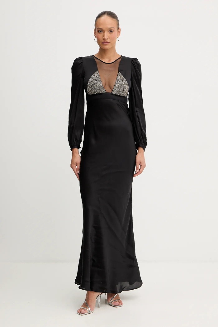 Twinset viszkóz ruha 252TT2131 fekete AW25