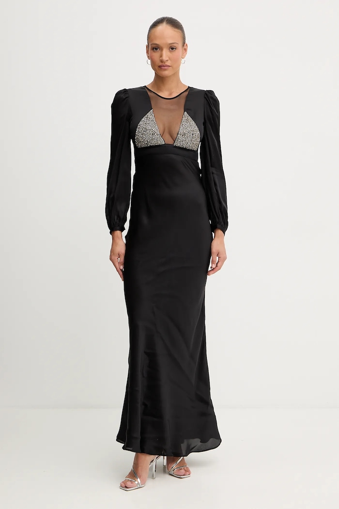 Twinset viszkóz ruha 252TT2131 fekete AW25