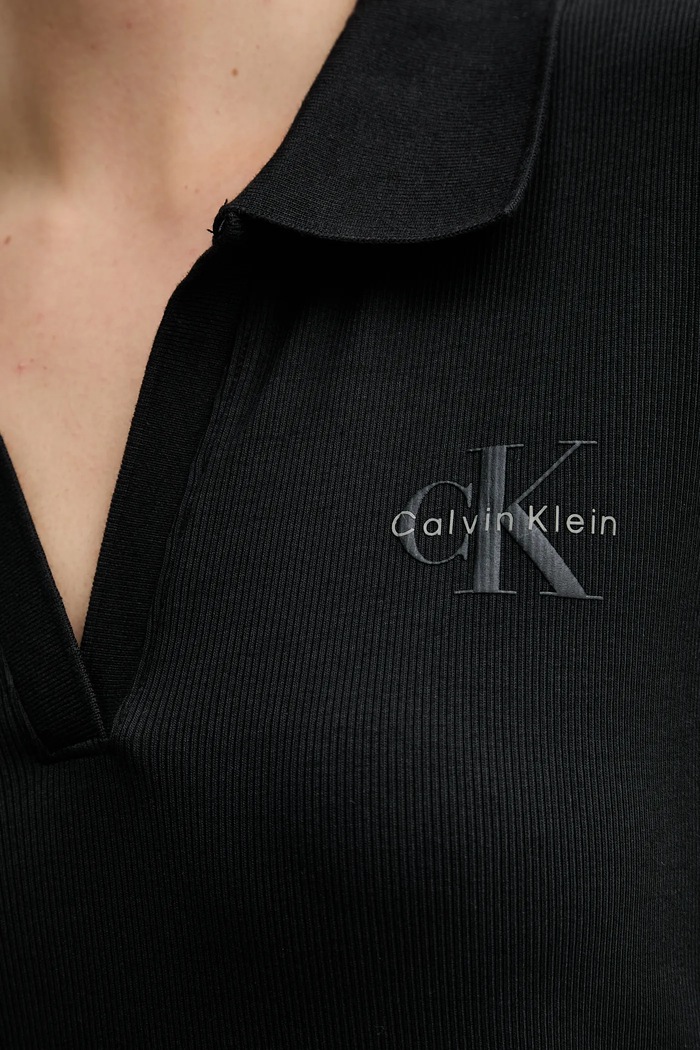 Calvin Klein Jeans rochie din bumbac cu elastan LV047D214G negru