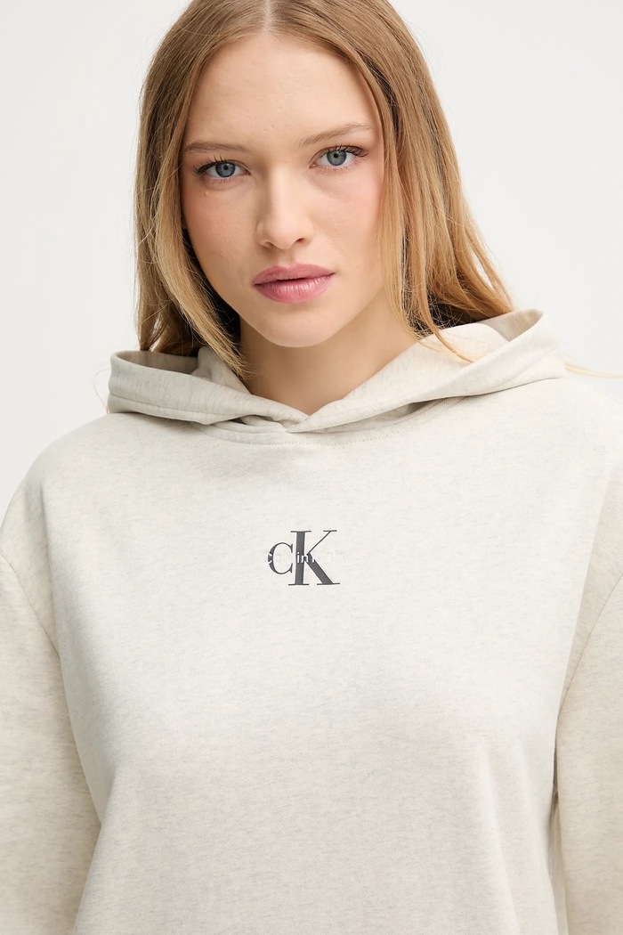 Calvin Klein Jeans šaty bavlnené sivá LV047D229G