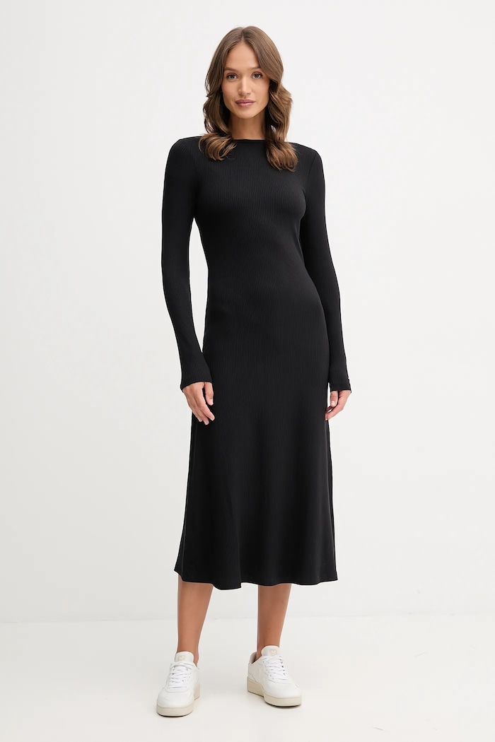 Šaty Tommy Hilfiger s elastanom čierna WW0WW47066