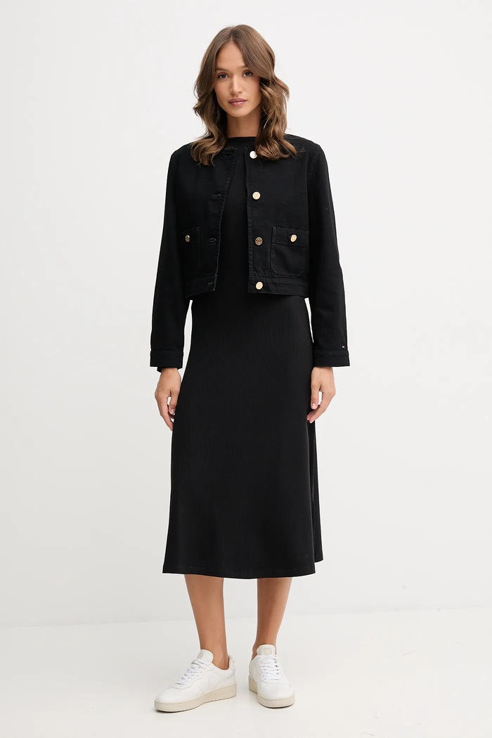 Šaty Tommy Hilfiger WW0WW47066 čierna AW25