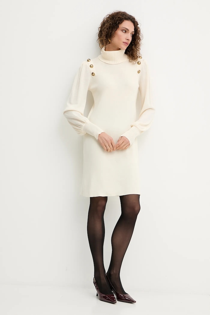 Luisa Spagnoli sukienka wełniana 100056.LS beżowy AW25