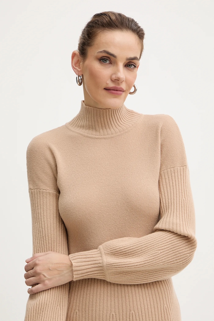 Luisa Spagnoli rochie din lână bej 100209