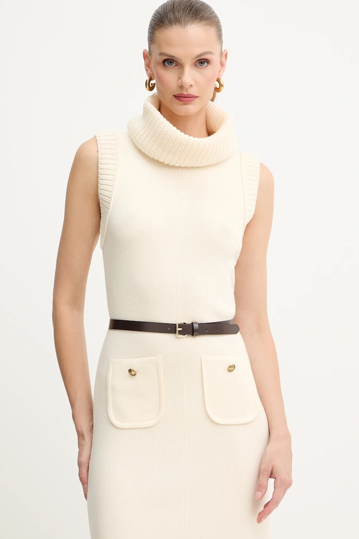 Luisa Spagnoli rochie din lână bej 100242