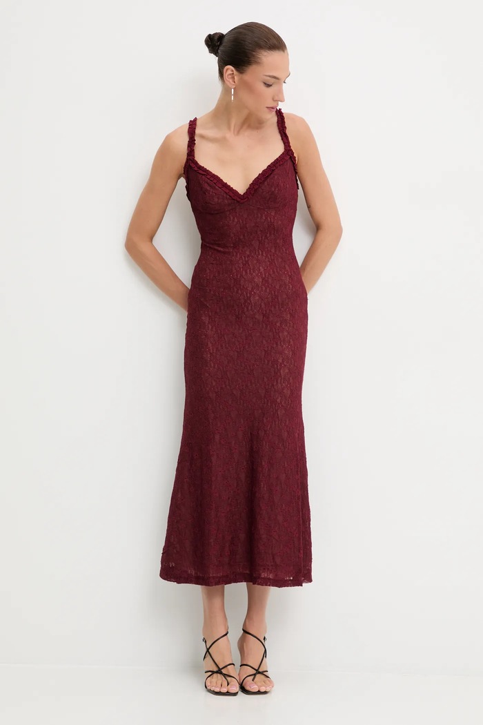 Bardot rochie 59964DB burgundia AW25