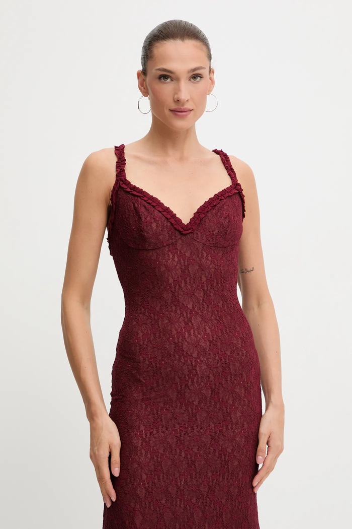 Bardot rochie burgundia 59964DB