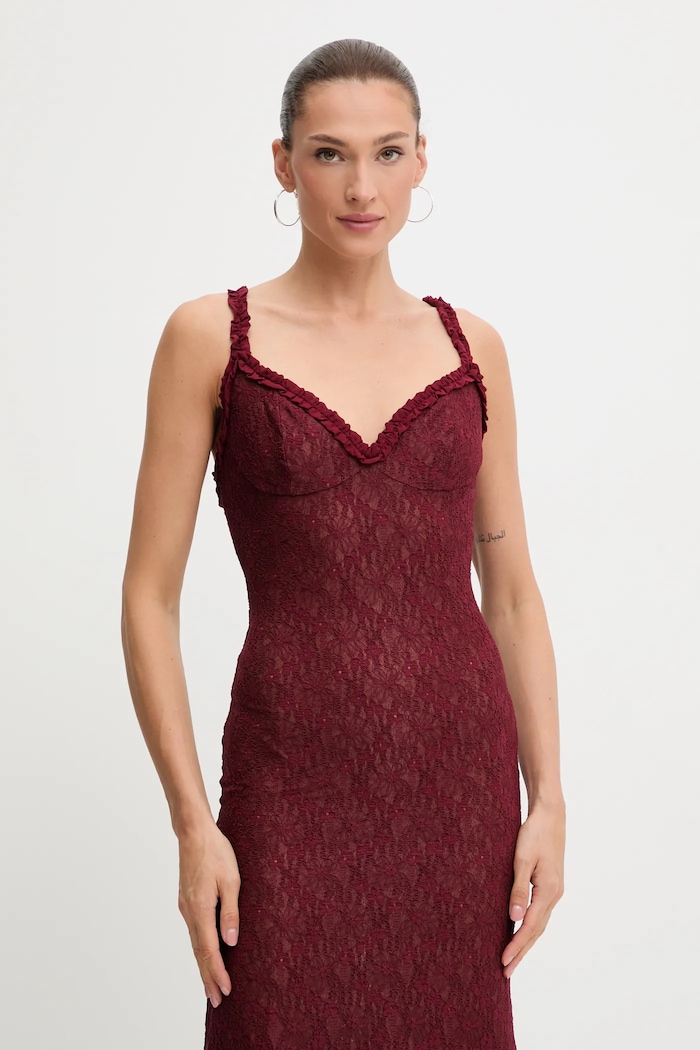 Bardot rochie burgundia 59964DB
