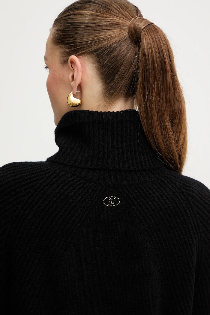 Liu Jo rochie din lână MF5063.MS009 negru
