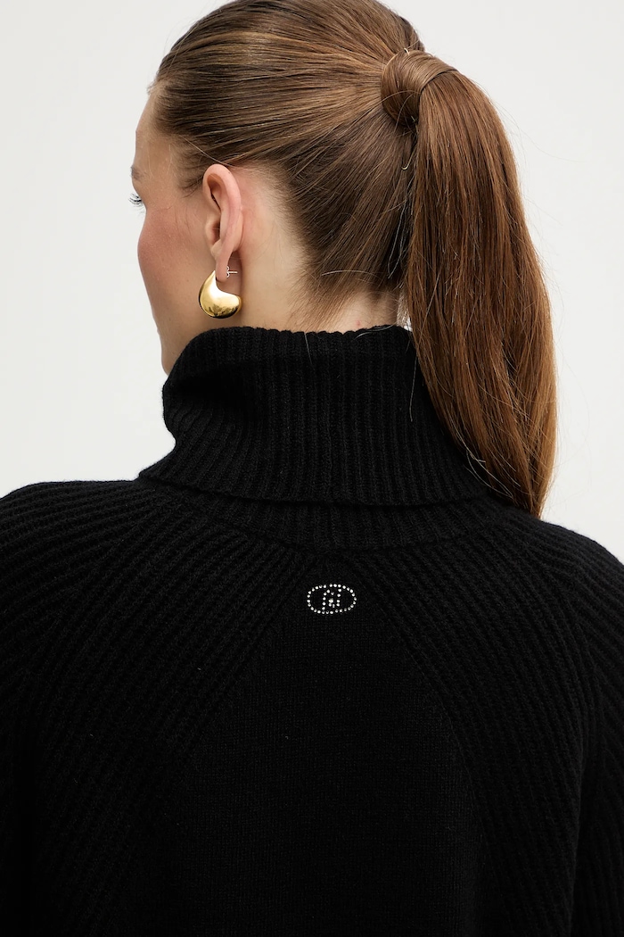 Liu Jo rochie din lână MF5063.MS009 negru