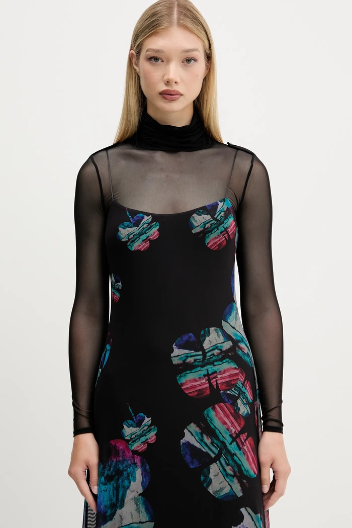 Oblečenie Šaty Desigual WATERCOLOR LACROIX 25WWVK03 čierna