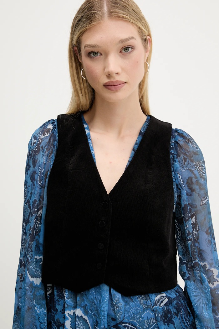 Desigual sukienka i kamizelka CHALECO 25WWVW27 granatowy