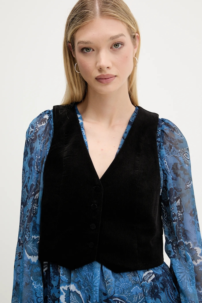 Desigual sukienka i kamizelka CHALECO 25WWVW27 granatowy