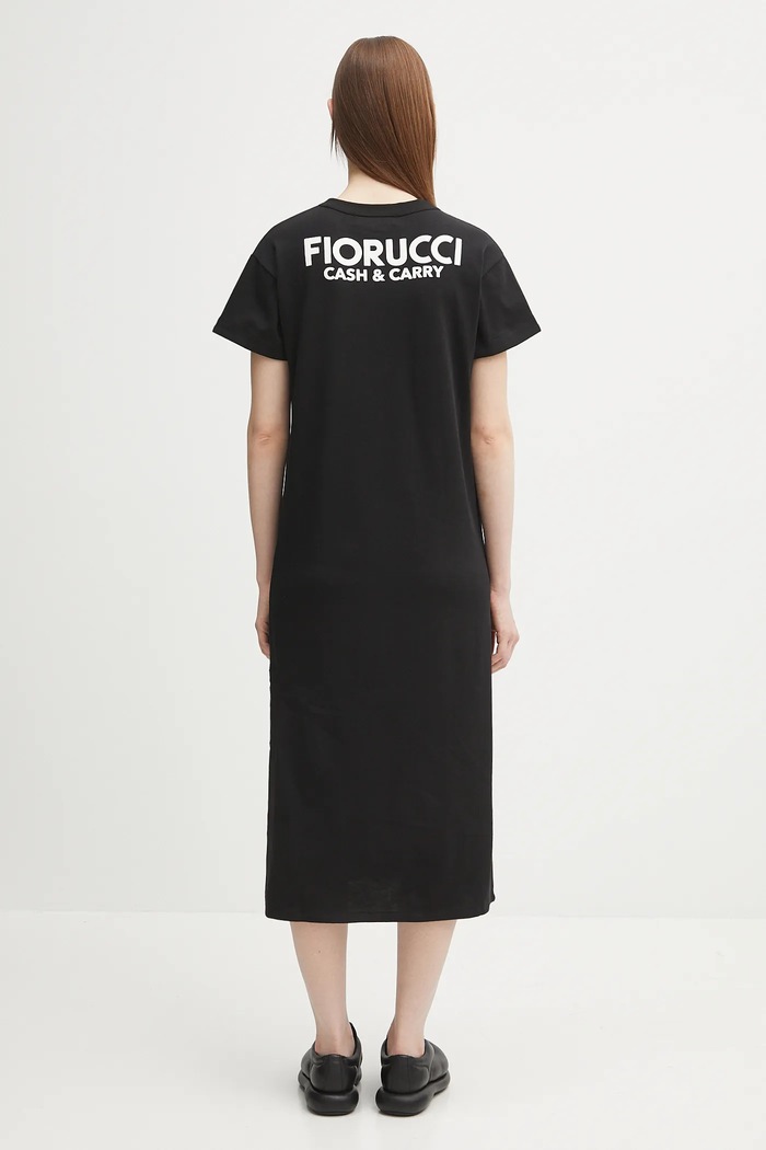 Oblečenie Bavlnené šaty Fiorucci Cash and Carry Print Maxi W02FPDTS108CJ01BK04 čierna