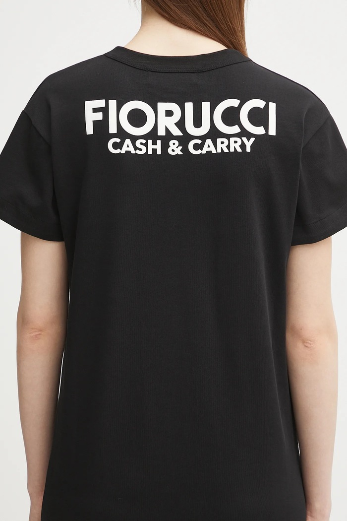 Bavlnené šaty Fiorucci Cash and Carry Print Maxi čierna W02FPDTS108CJ01BK04