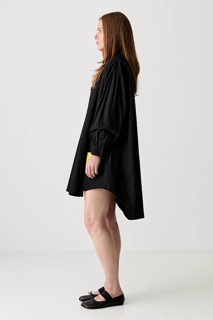 MM6 Maison Margiela shirt dress plain cotton S52CT0793.M35480.900 black AW25