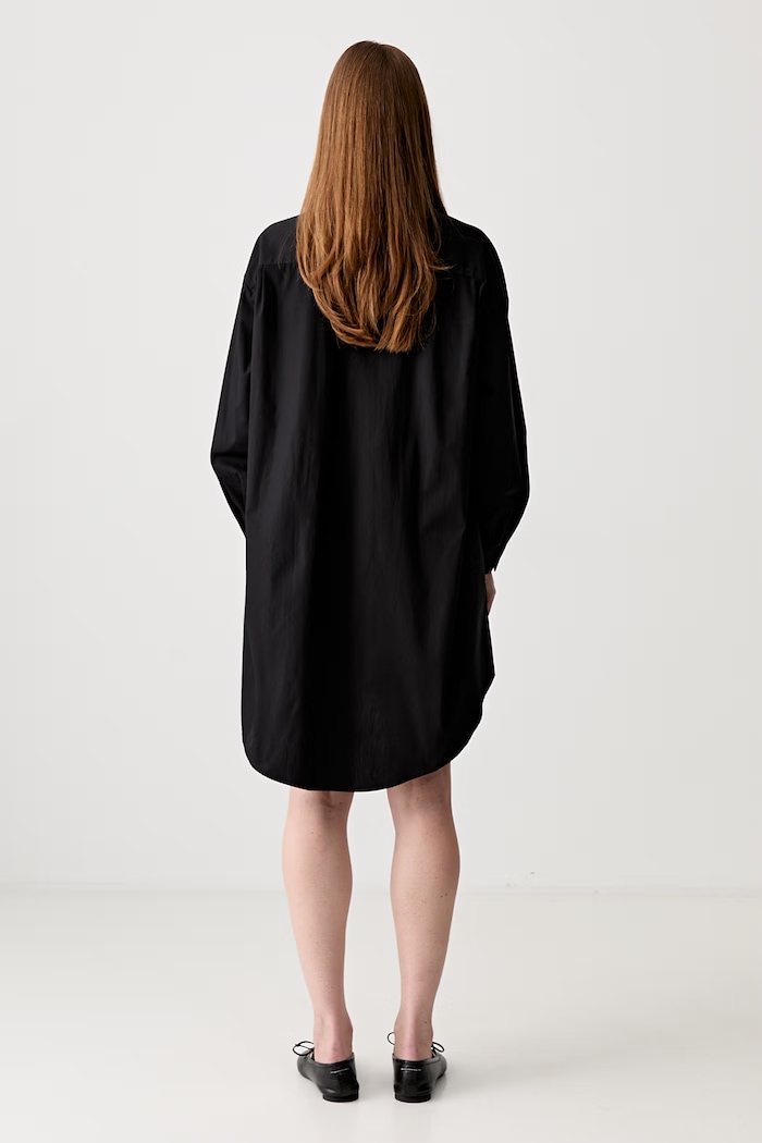 Clothing MM6 Maison Margiela shirt dress plain cotton S52CT0793.M35480.900 black