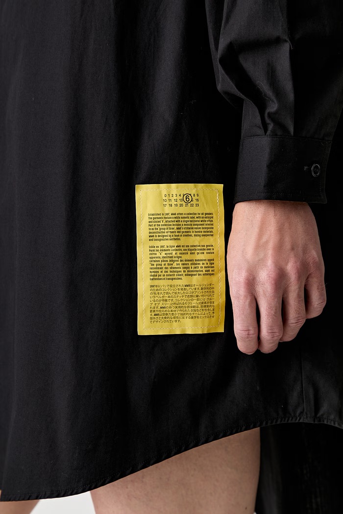 MM6 Maison Margiela рокля тип риза с изчистена шарка от памук черен S52CT0793.M35480.900