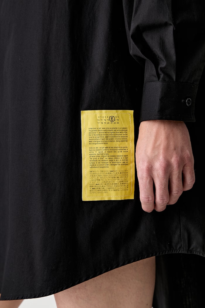 MM6 Maison Margiela shirt dress plain cotton black S52CT0793.M35480.900
