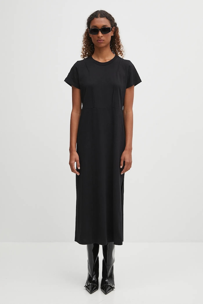 MM6 Maison Margiela rochie din bumbac S52DD0068.M20050.900 negru