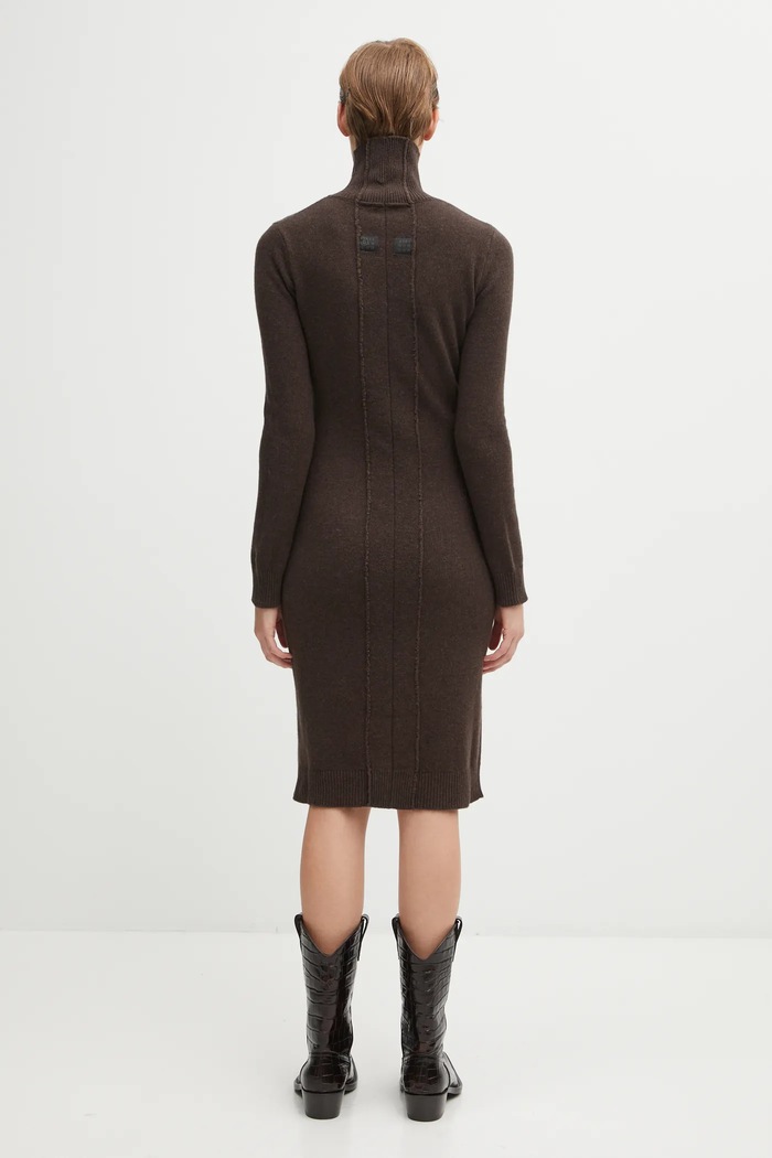 Odzież MM6 Maison Margiela sukienka z dodatkiem wełny S62DD0054.M13187.144 brązowy