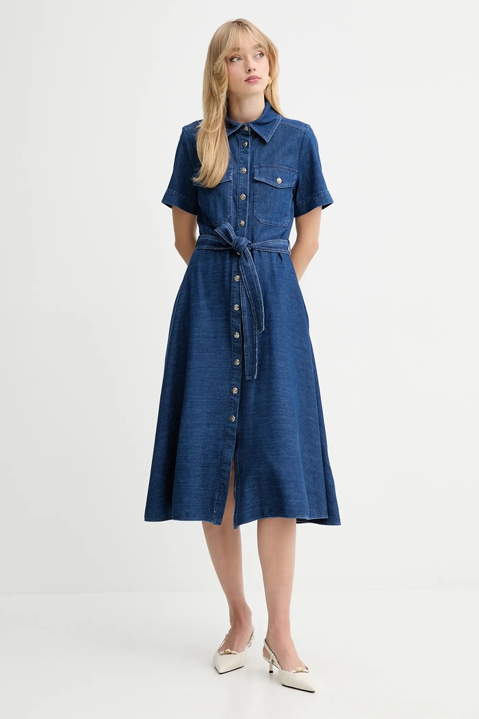 Marella sukienka jeansowa casual granatowy 2523226024200