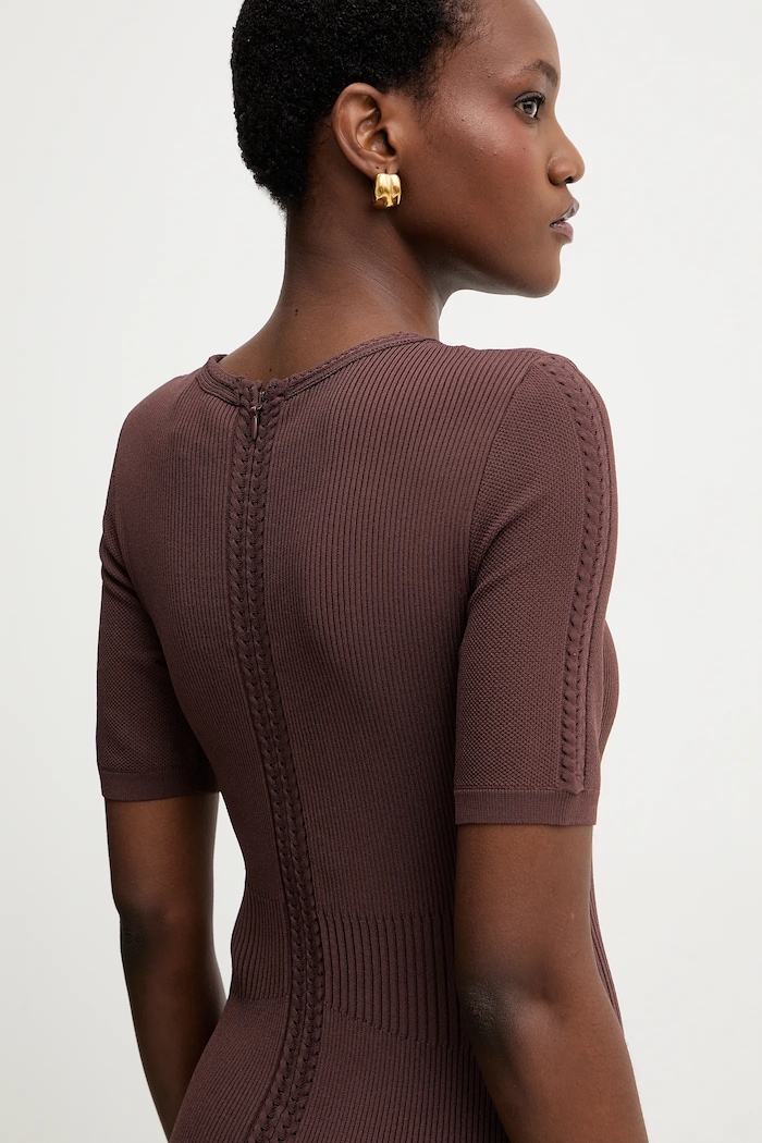 Šaty Herve Leger Alina DCR8524107 hnedá
