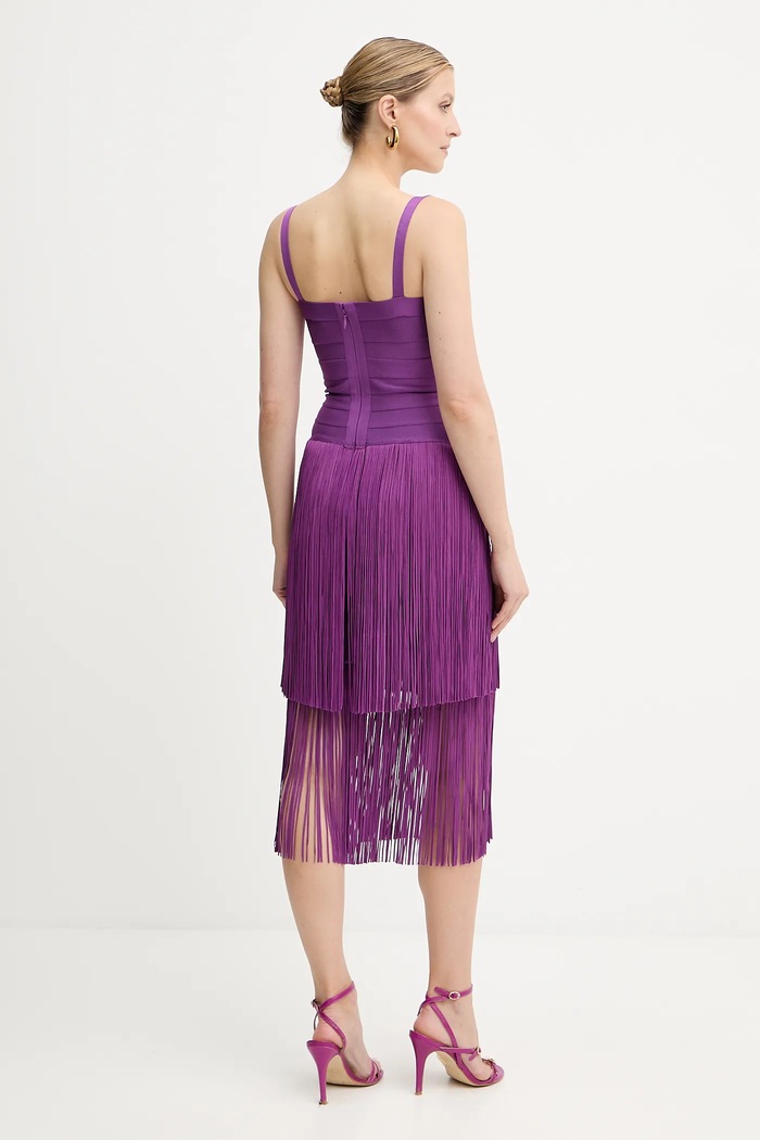 Šaty Herve Leger Georgia FRI8525605 fialová AW25