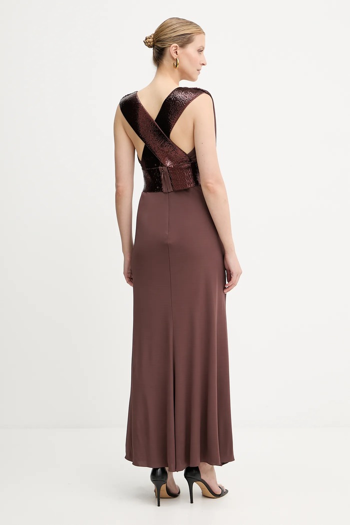 Рокля Herve Leger Lucille SEJ8524861 кафяв AW25
