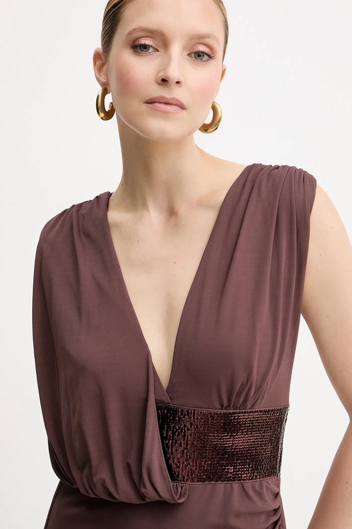 Рокля Herve Leger Lucille кафяв SEJ8524861