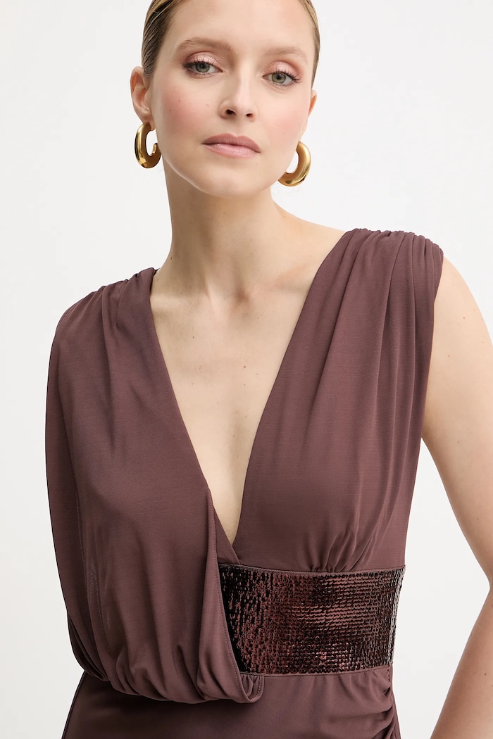 Рокля Herve Leger Lucille кафяв SEJ8524861