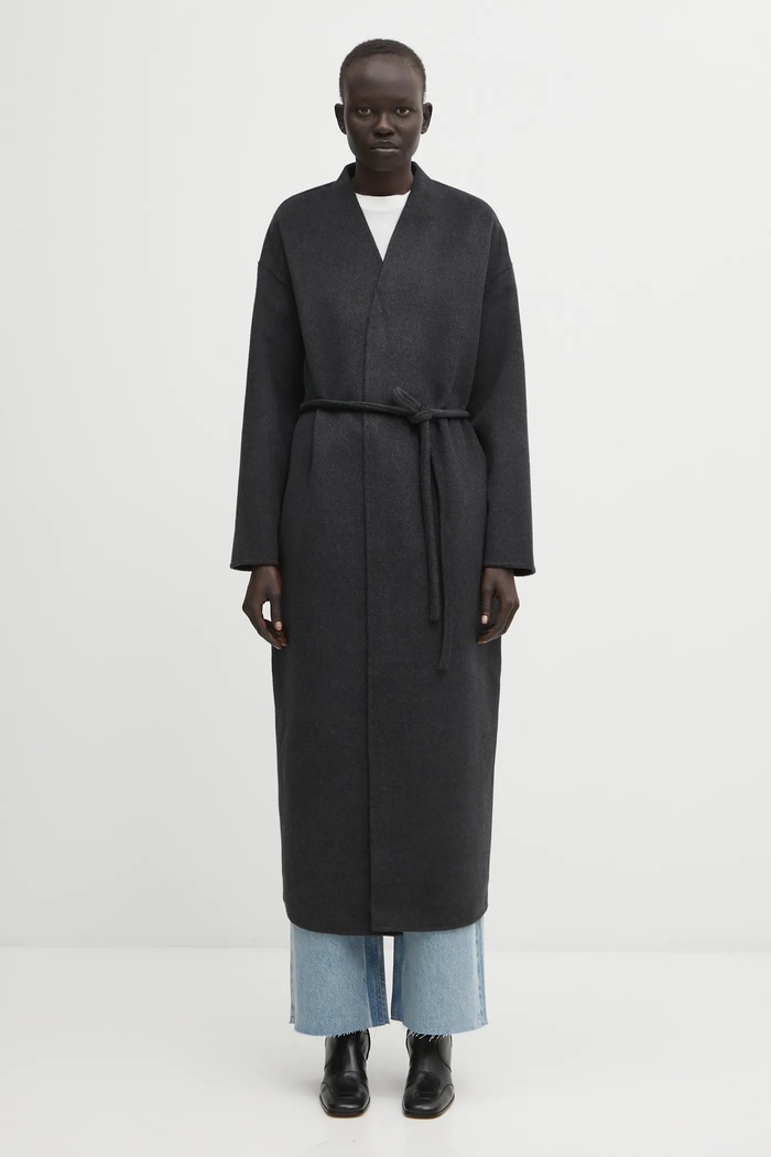 Anine Bing cashmere blend coat hunter without lining black A.01.11693