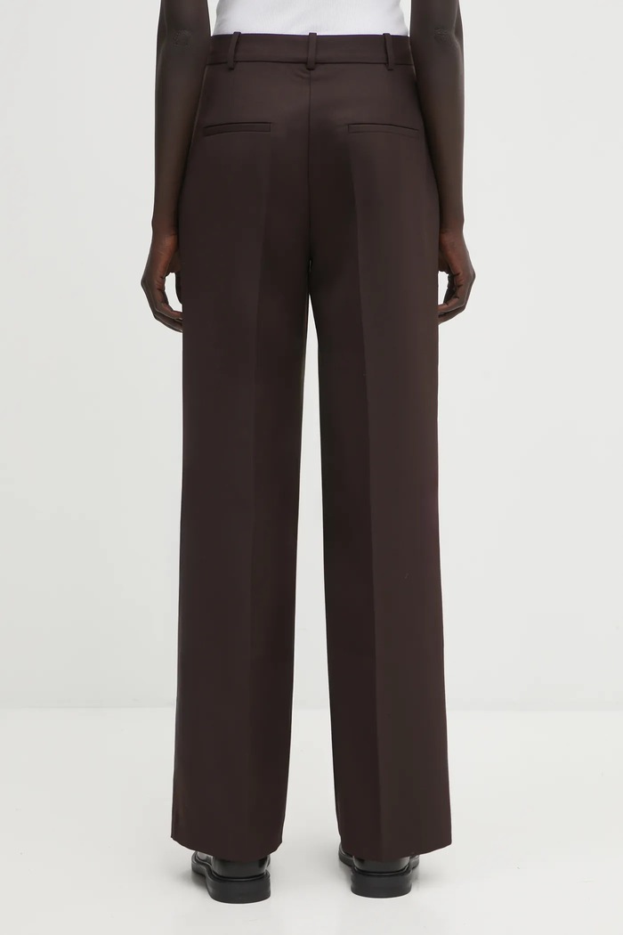 Îmbrăcăminte Anine Bing pantaloni cu lână trent A.03.11187 maro