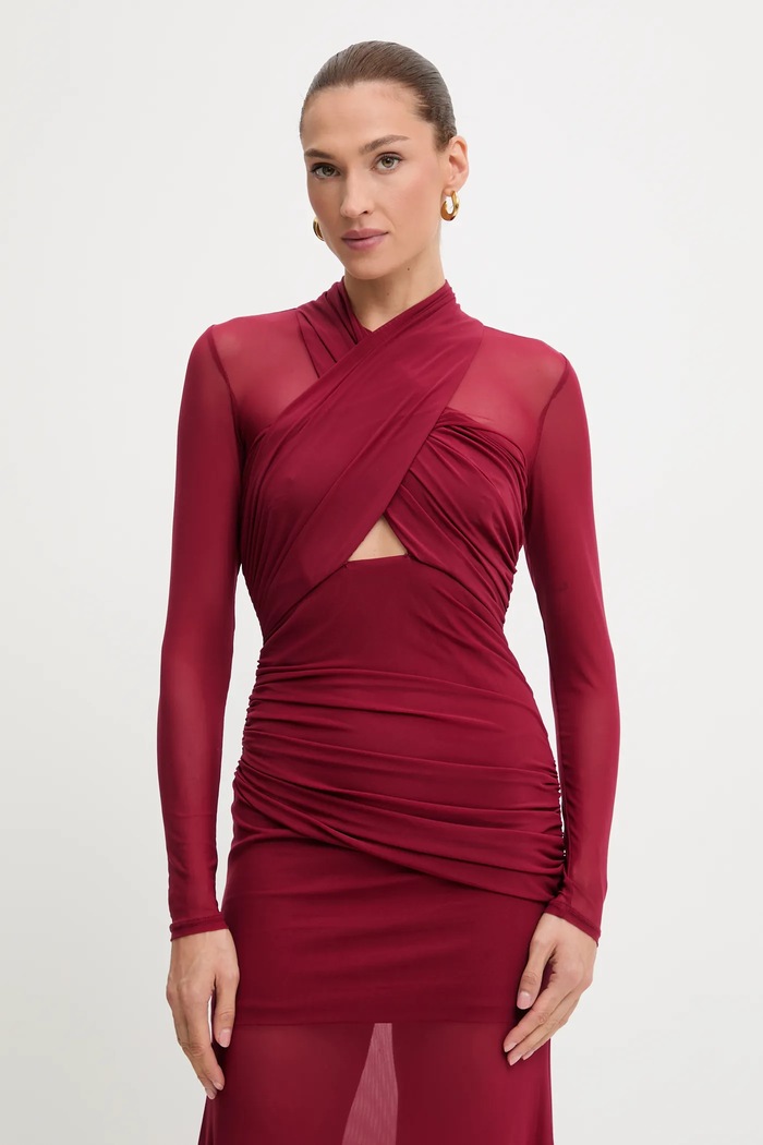 Haljina Bardot bordo 59987DB