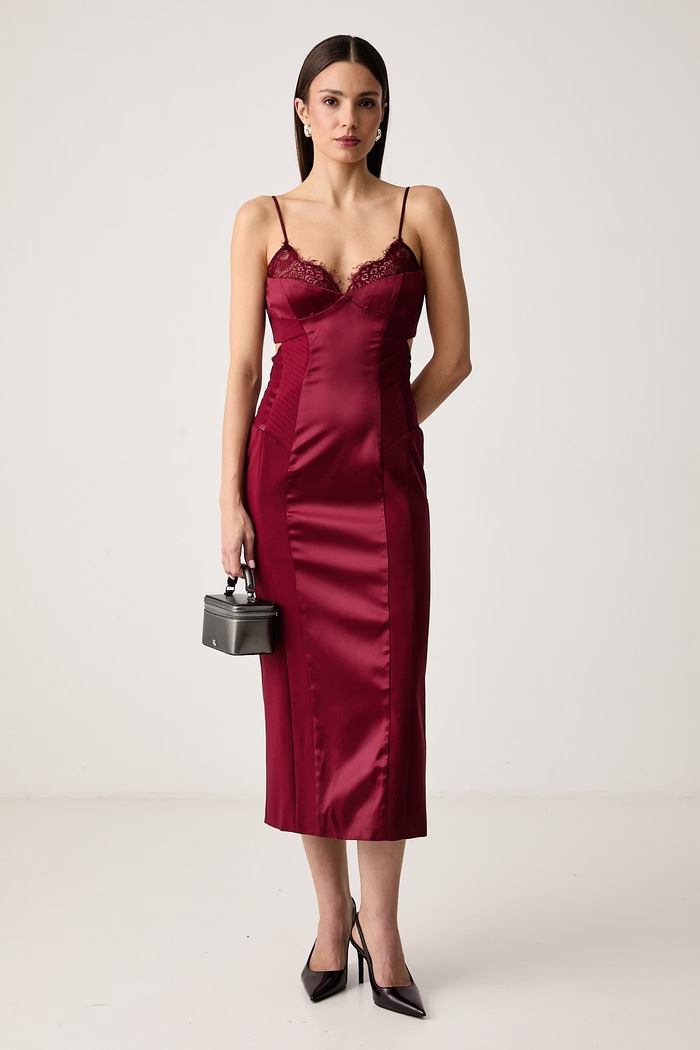 Bardot Sukienka bieliźniana 60025DB bordowy AW25