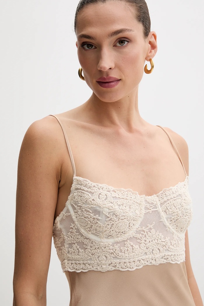 Bardot vestito beige 60118DB